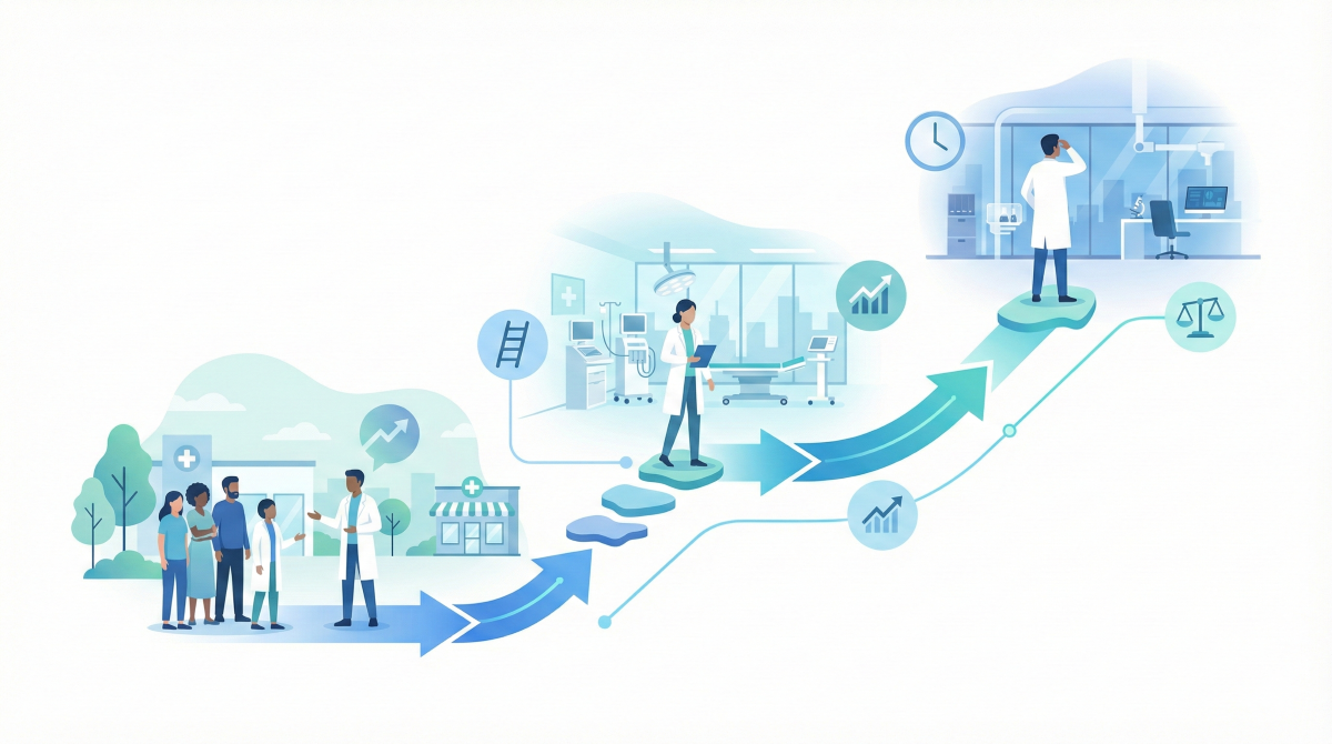 Workforce Transformation - illustration showing career pathways and professional development
